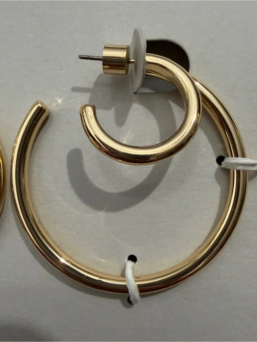ZARA New NWT Gold Metallic Double Hoop Earrings 4548/224